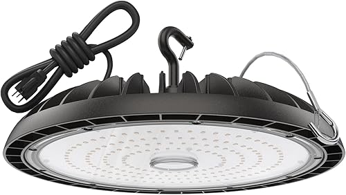 Luces LED de alta bahía de 200 W, luz diurna de 5000 K, 3000 lúmenes, luces LED brillantes de alta bahía (150 lmw), luz LED duradera de alta bahía