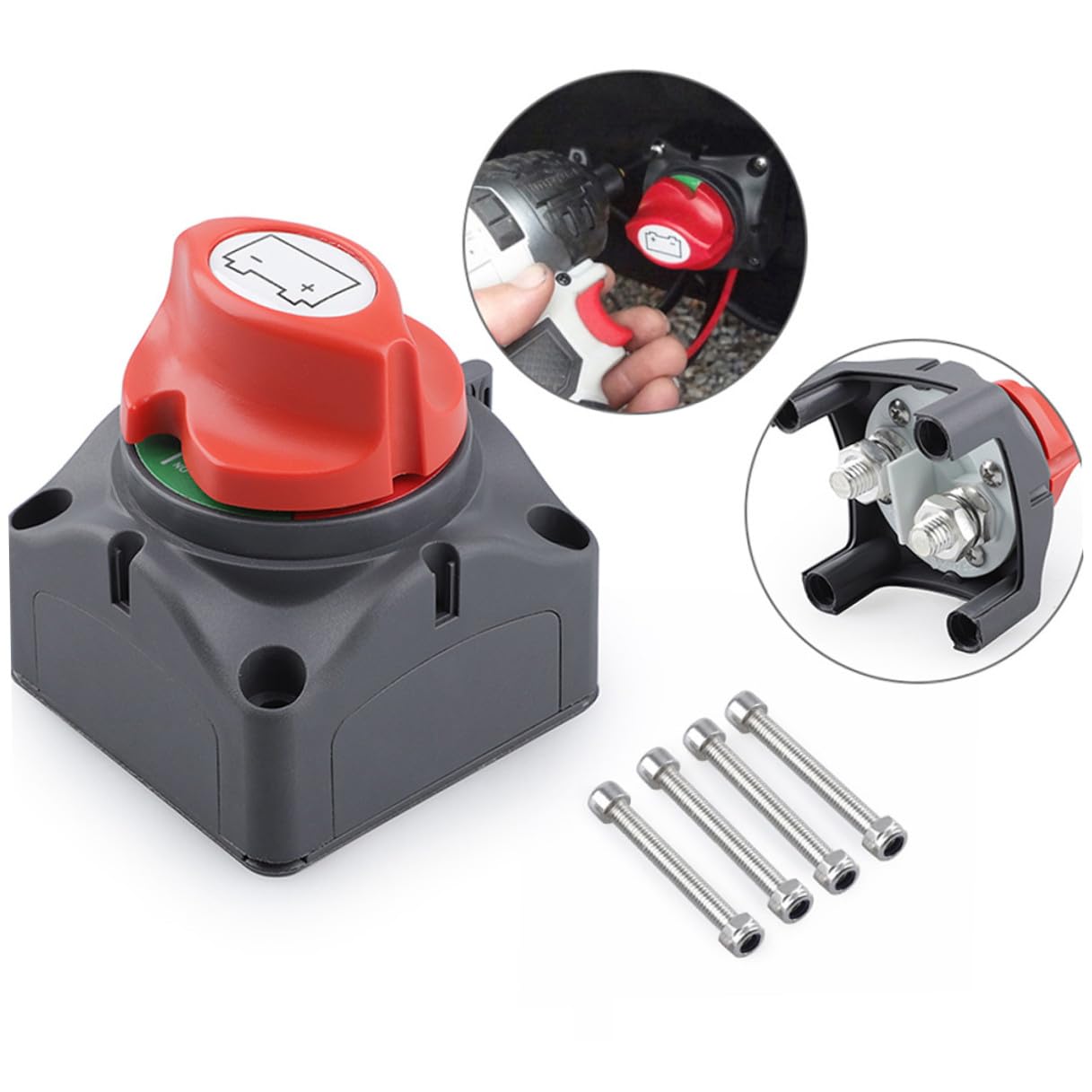 Milisten Interrupteur Déconnexion Batterie Rotatif Étanche Coupe Circuit Principal pour Voiture Bateau Camping-car et Camion Isolation Puissante
