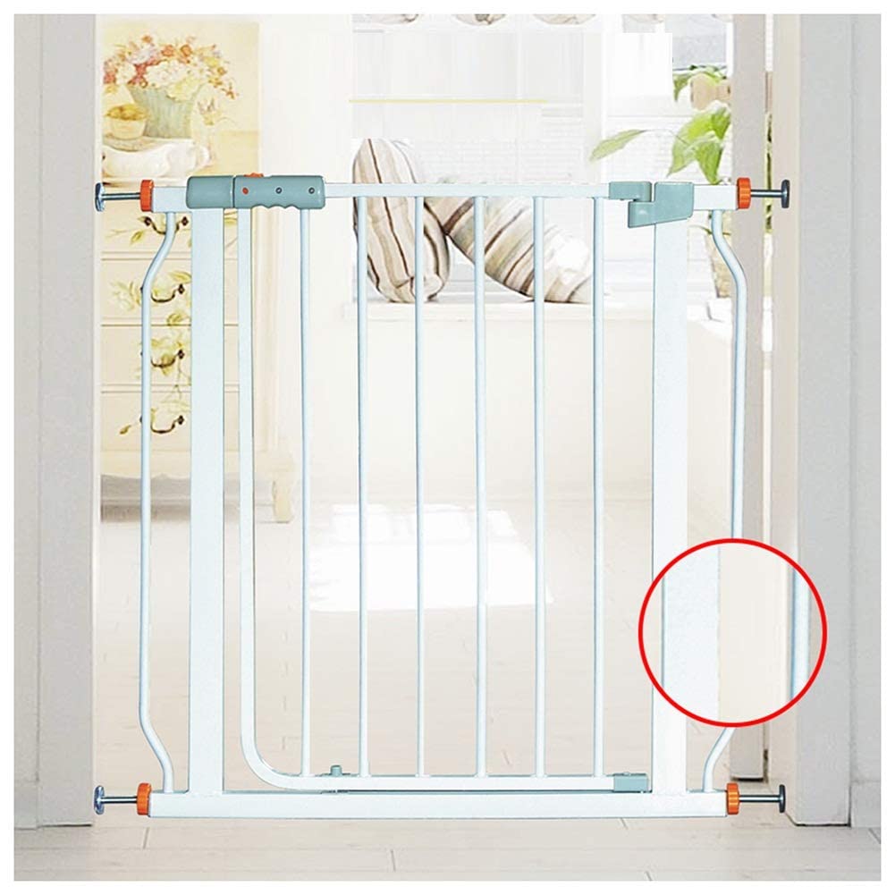 ISCBAFYX Bramka schodowa dla psa Automatyczne zamykanie Bramki zabezpieczają dla dzieci Dwukierunkowo otwarte, białe (kolor: wys. 78 cm, rozmiar: szer. 90-97 cm)