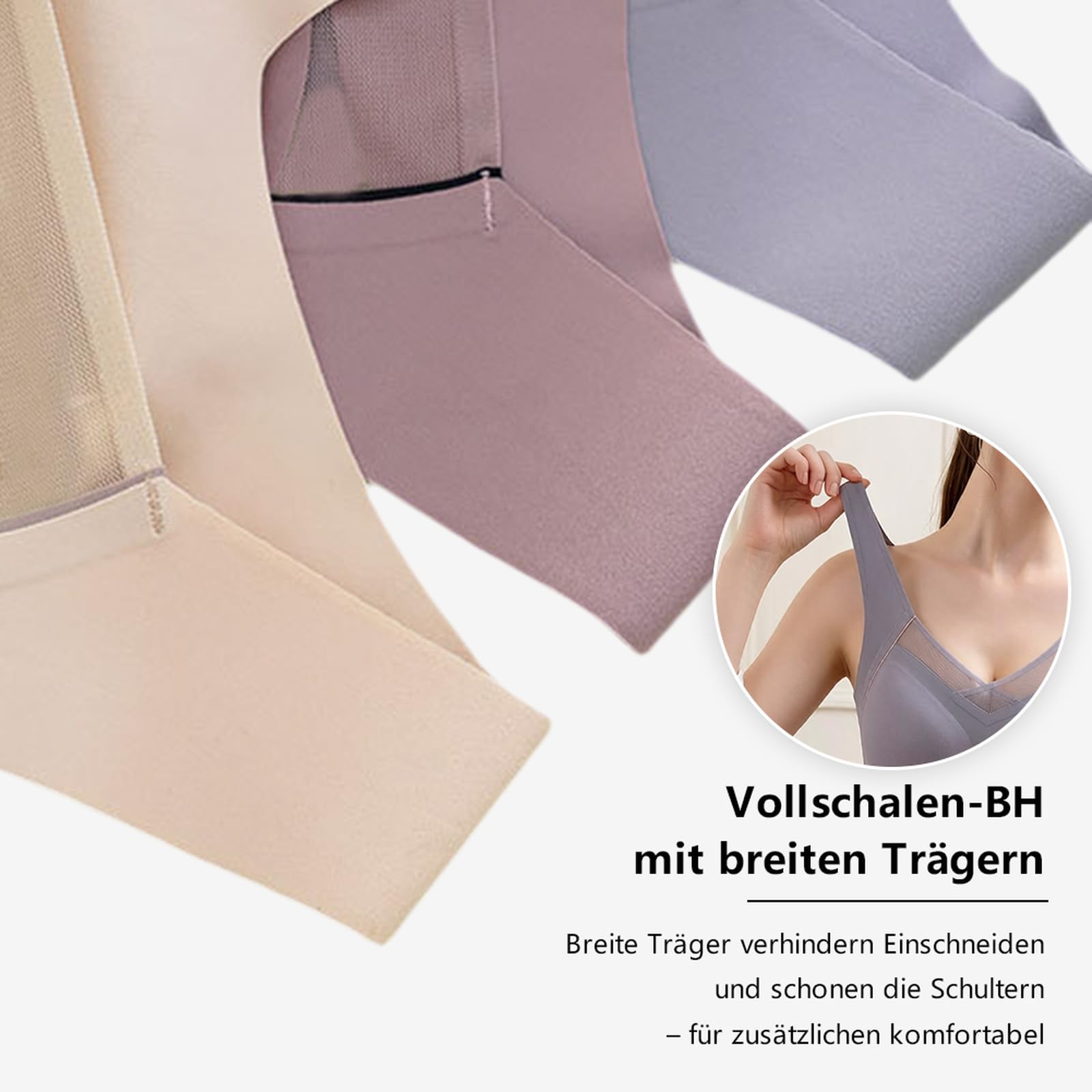 Sport BH Damen ohne bügel gepolstert BH Bustier Baumwolle Damen