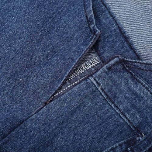 Pantalones de peto de mezclilla largo pelele mono vaquero tallas grandes cómodo 5