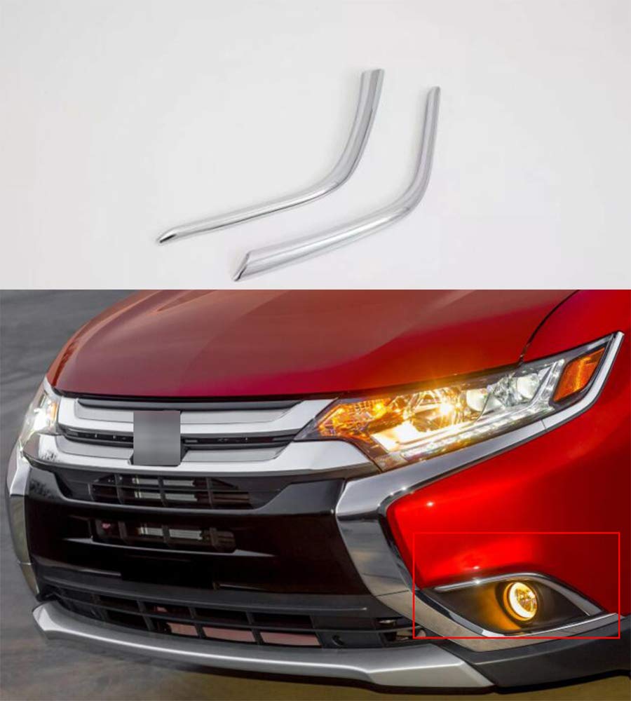 Momoap / 2Pcs Chrome Car Front Fog Light Lamp Cover Trim Molding for Mitsubishi Outlander 2016-2020