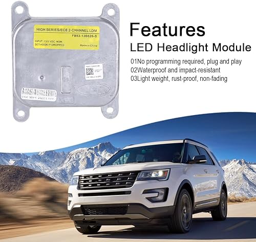 Miniatura 2 de FB53-13B626-B Módulo de control de balasto de faros delanteros LED compatible con Ford Explorer 2016-2019 Reemplazo para FB5Z-13C788-B 0001477