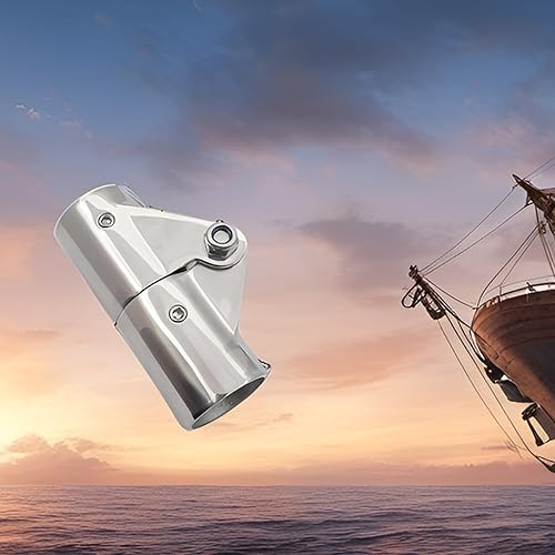 Miniatura 5 de RANYUSS Conector giratorio plegable de acero inoxidable 316 resistente para tubo de barandilla de mano de barco de 78 pulgadas o 1 pulgada