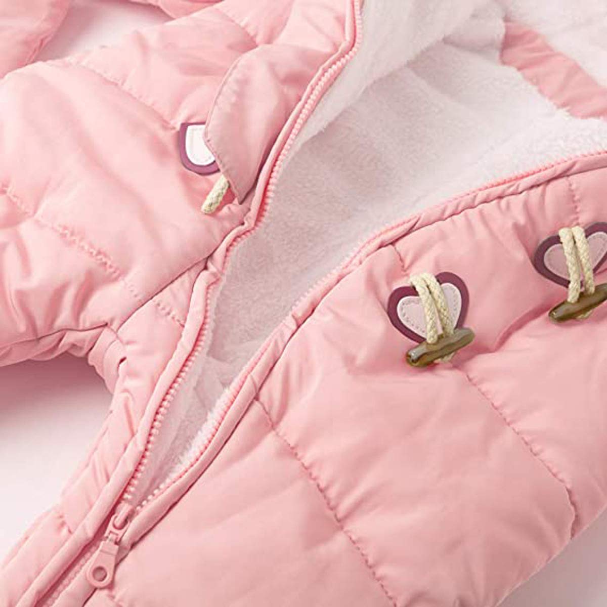 Verve Jelly Traje de nieve para bebés, niñas y niños, abrigo térmico de invierno, cremallera gruesa, a prueba de viento, con capucha, mono, prendas de vestir exteriores con guantes