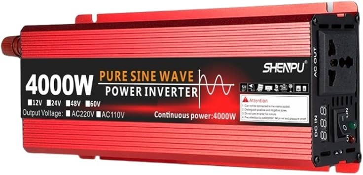 Pure Sine Wave Inverter 4000W Voltage DC 12V 24V 48V 60V to AC 220V Transformer Power Converter Solar Inverter1800W 50HZ,24V-220V