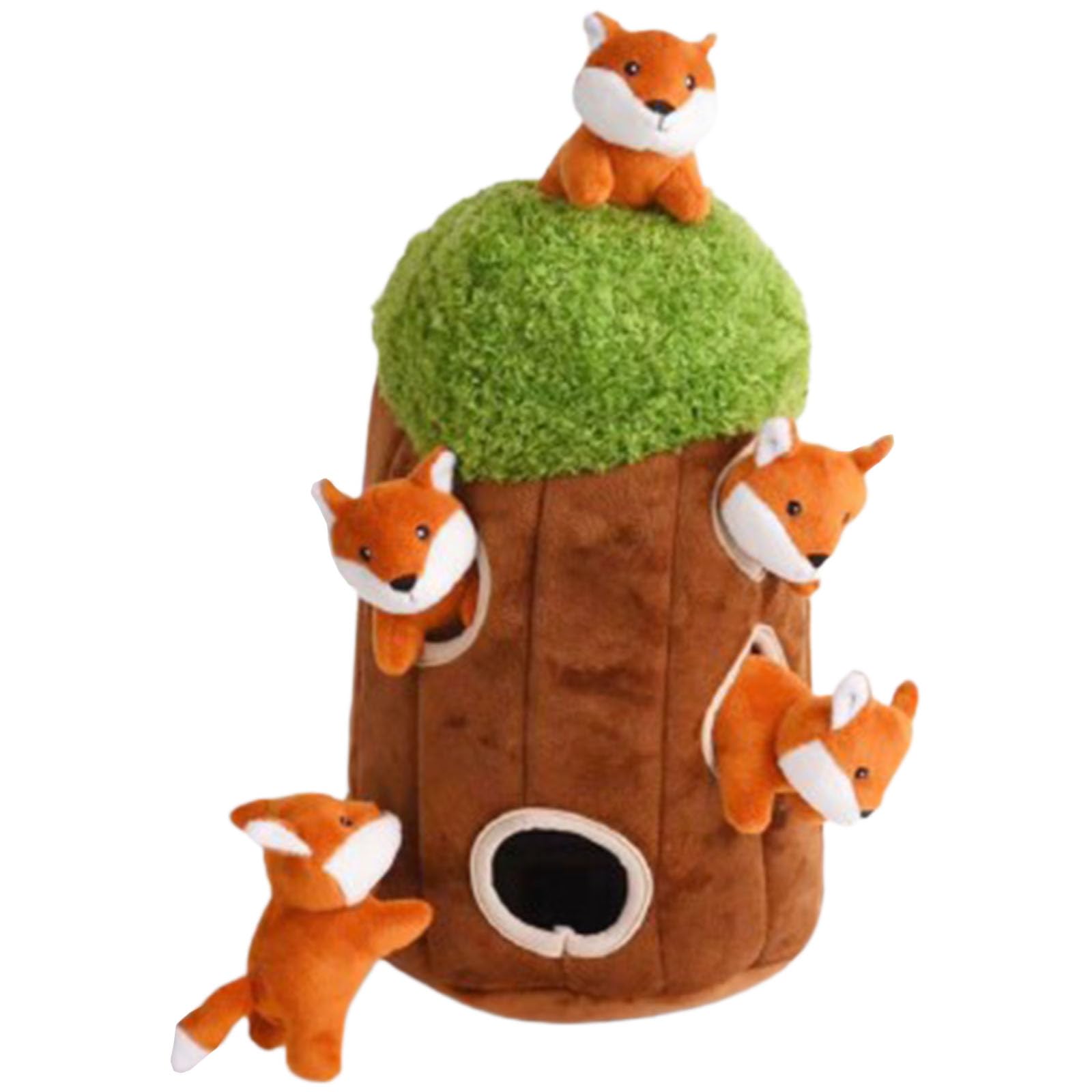 6x Hide & Seek Dog Toy Stuffed Animal Tree House Burrow Toy Squeaky Hide & Seek Game Soft Owl Panda Plush Christmas Toys For Christmas