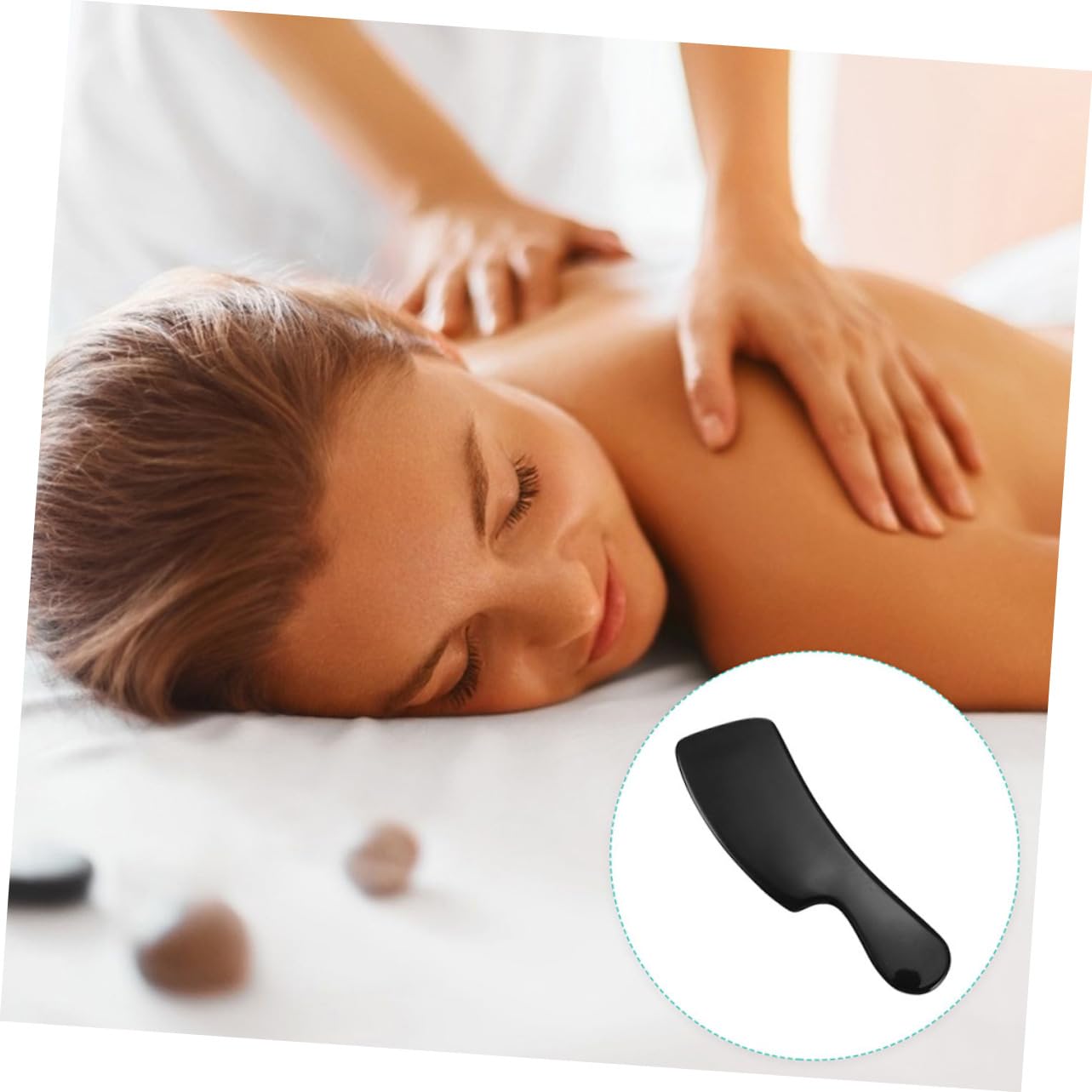 Healeved Strumento Gua Sha in Corno di Bue, 2 Pezzi, Piastra per Raschiatura Manuale, per Massaggio Cervicale e Schiena, Comodo e Leviga la Pelle