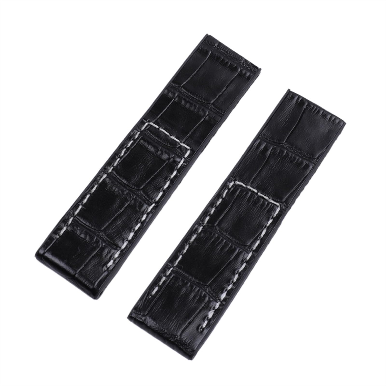 Run Ken Bracelet de montre en nylon ou en cuir véritable, 22 mm ou 24 mm, boucle pliante(Black Bamboo,22MM_MATT BLACK BUCKLE)
