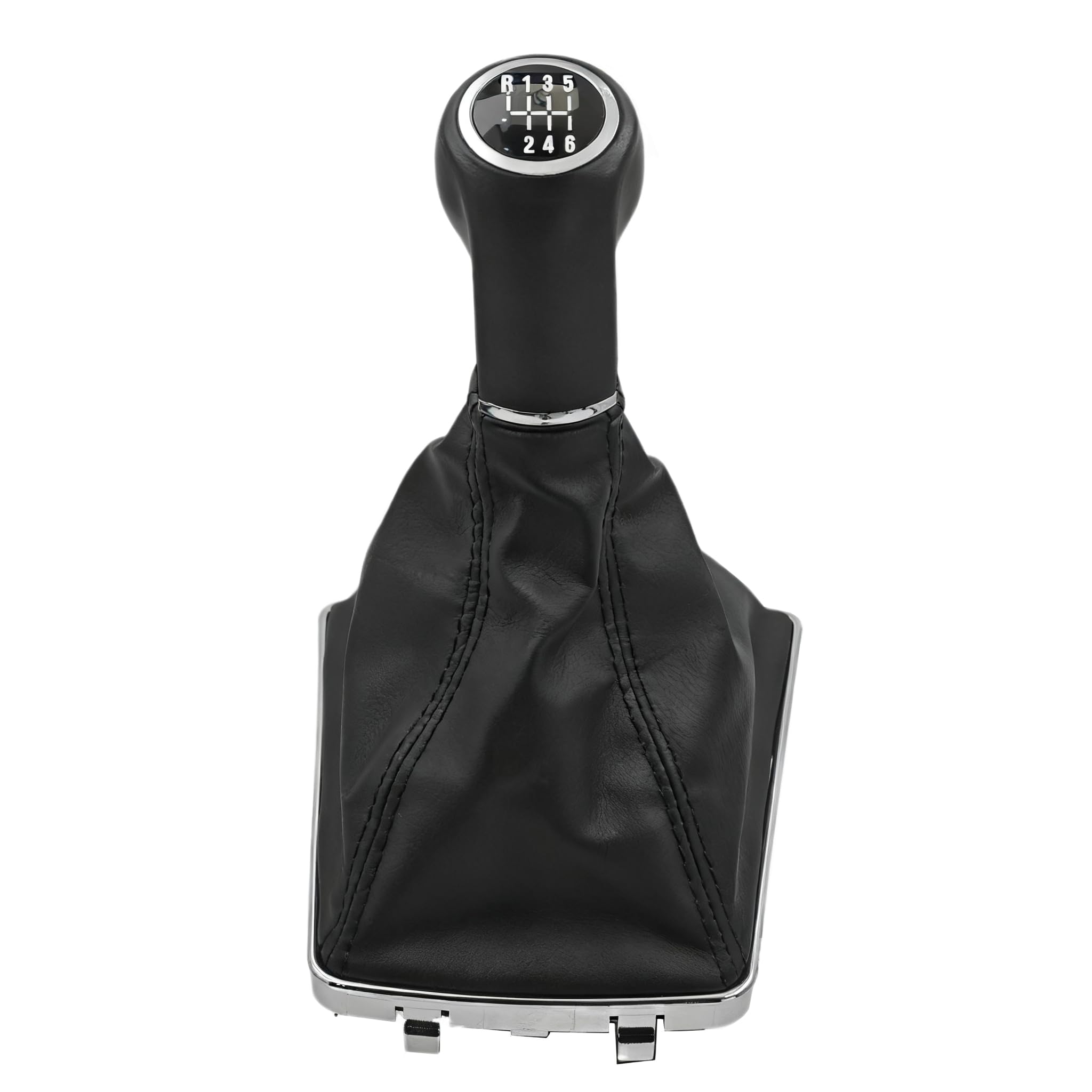 Pomello del cambio con rivestimento in pelle antipolvere per leva del cambio manuale 5 o 6 marce, adatto per Vauxhall OPEL Astra III H 1.6 2004-2010 (R6-Nero)