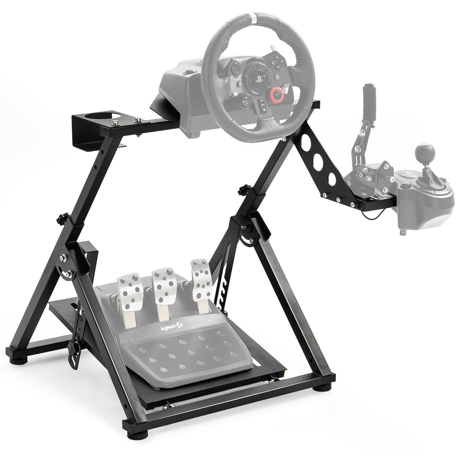 Dardoo Foldable X PRO Racing Wheel Stand Adjustable with Shifter Upgrade, Steering Wheel Mount fit for Logitech G25 G27 G29 Thrustmaster Simulator Cockpit,Wheel,handbrake and Pedals Not Included