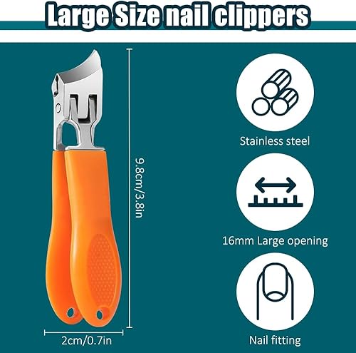 Miniatura 4 de Cortaúñas inclinada con apertura de mandíbula ancha, antisalpicaduras, cortaúñas 2025 para manos y pies, para personas mayores, mujeres y hombres,