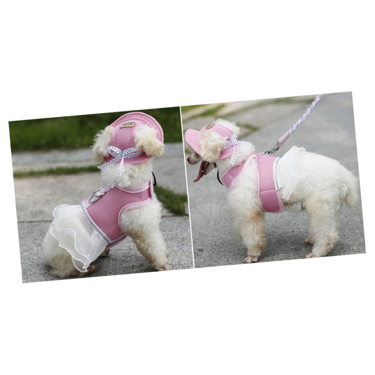 Beaupretty Dog Harness Dress Mesh Fabric Chest Harness Puppy Robe Size s Dog Coat for Walk