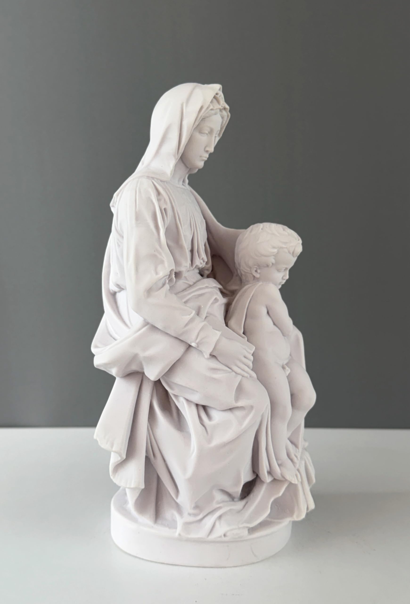 Estatua de la Virgen de Brujas de Miguel Ángel, 28 cm, Virgen María y Jesús Infantil, decoración de estatua