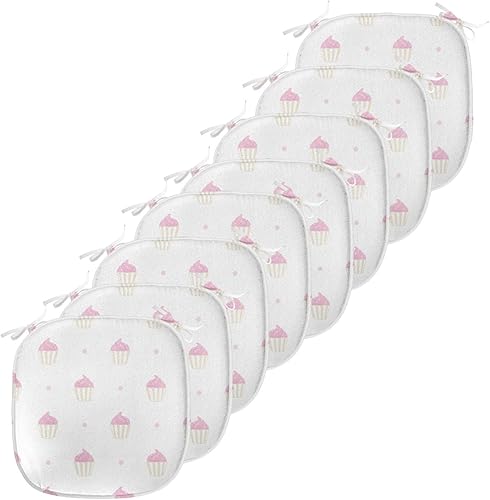 Miniatura 8 de Lunarable Swirly - Cojín de asiento para silla, diseño de líneas retro rizadas, funky en espiral, vida marina náutica, antideslizante, para cocina y