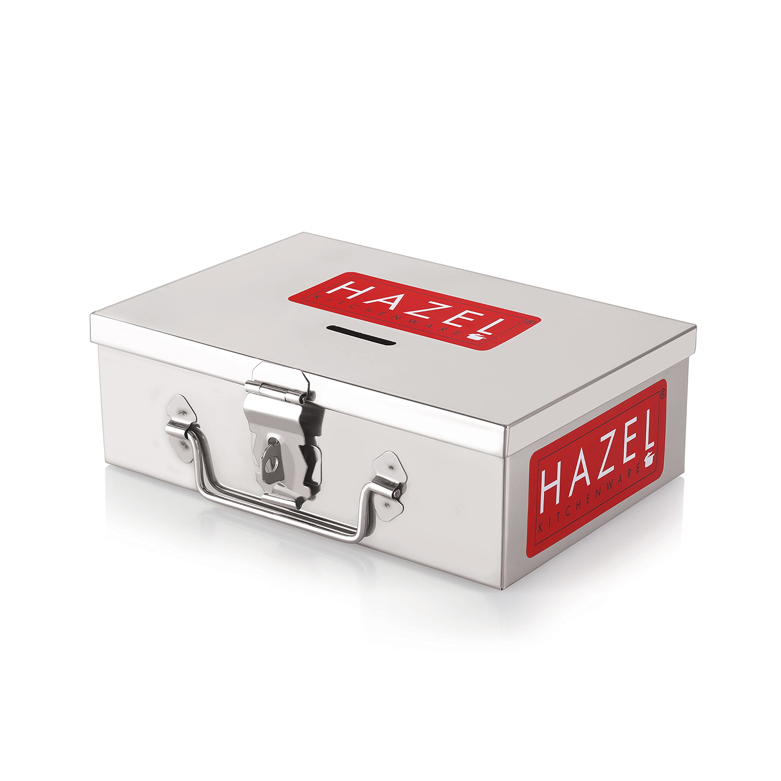 HAZEL Stainless Steel Cash Box for Shop Counter Drawer | Medium & Large Locking Metal Box for Cash with 4 Compartments for Adults, Set of 2 (B0C6FG6W6Y) Amazon Price History, Amazon Price Tracker
