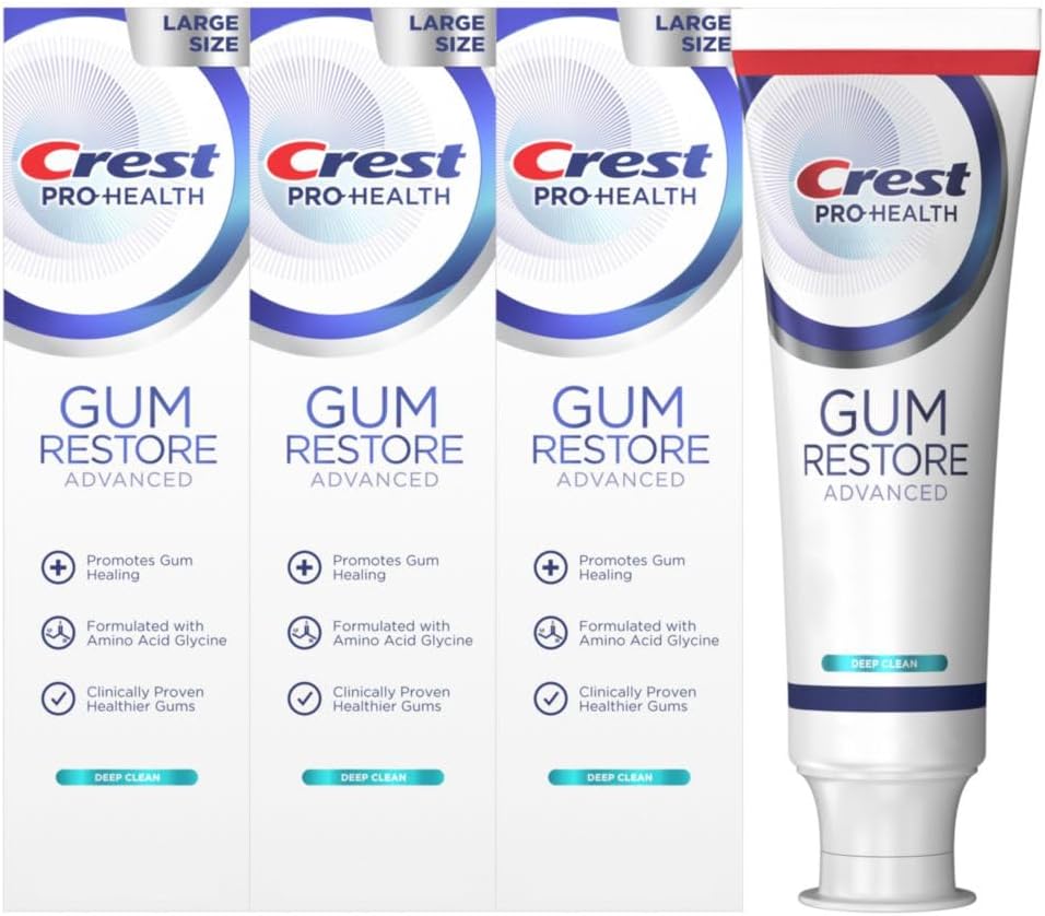 Pro-Health Advanced Gum Restore Deep Clean Toothpaste 4.8 oz Pack of 3 -Anticavity, Antibacterial Flouride Toothpaste, Clinically Proven, Gum and Enamel Protection