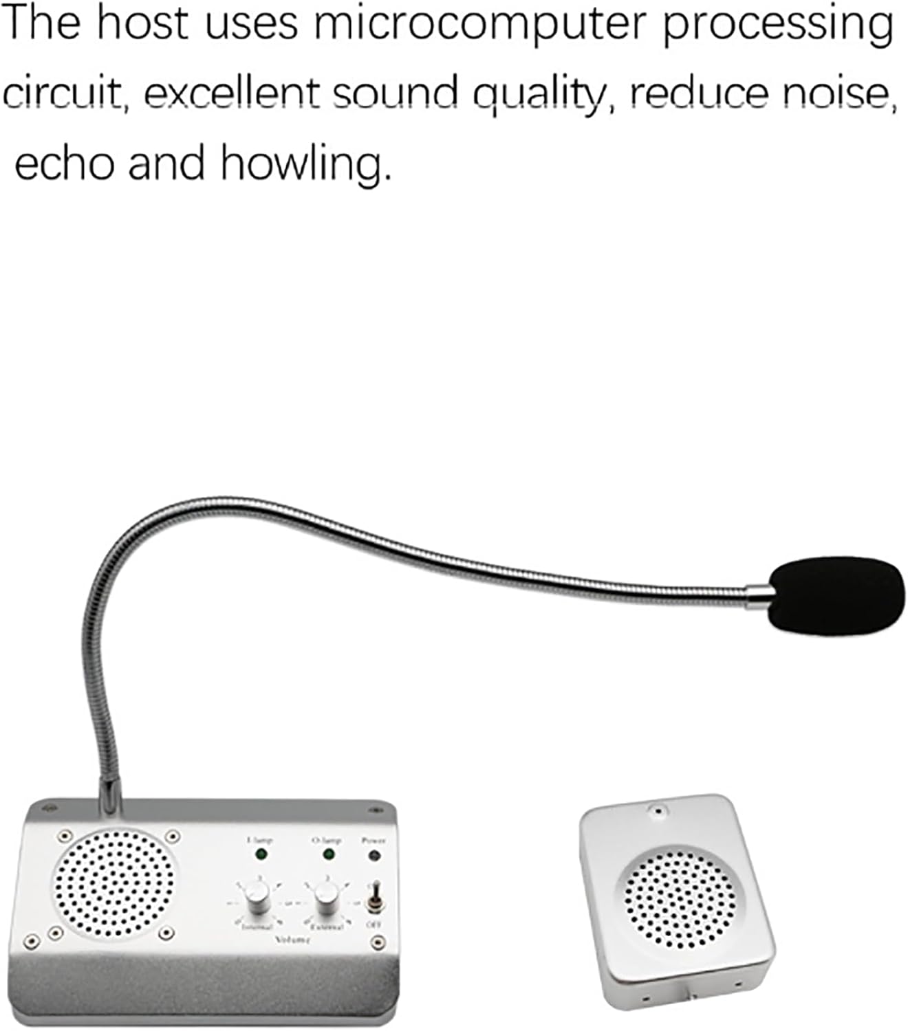 2-Way Window Intercom, Distortion Rate: 100Hz~15KHz, Long Microphone Rod, High Sound Quality, Reduce Noise/Echo/Howling, Used in Scenic Spots, Stations