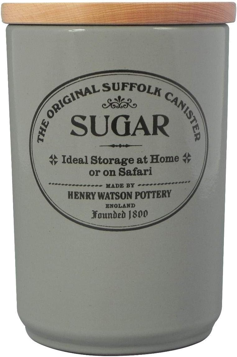 Airtight Sugar Canister - Dove Grey, Made in England - 11cm x 16cm The Original Suffolk Collection. …