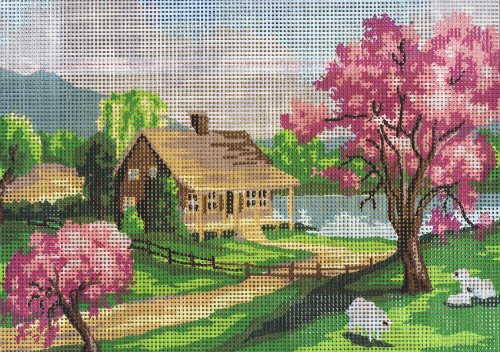 Collection D'Art Tapestry kit Spring, 100% Cotton, Multi-Colour, 38 x 25 x 0.5 cm