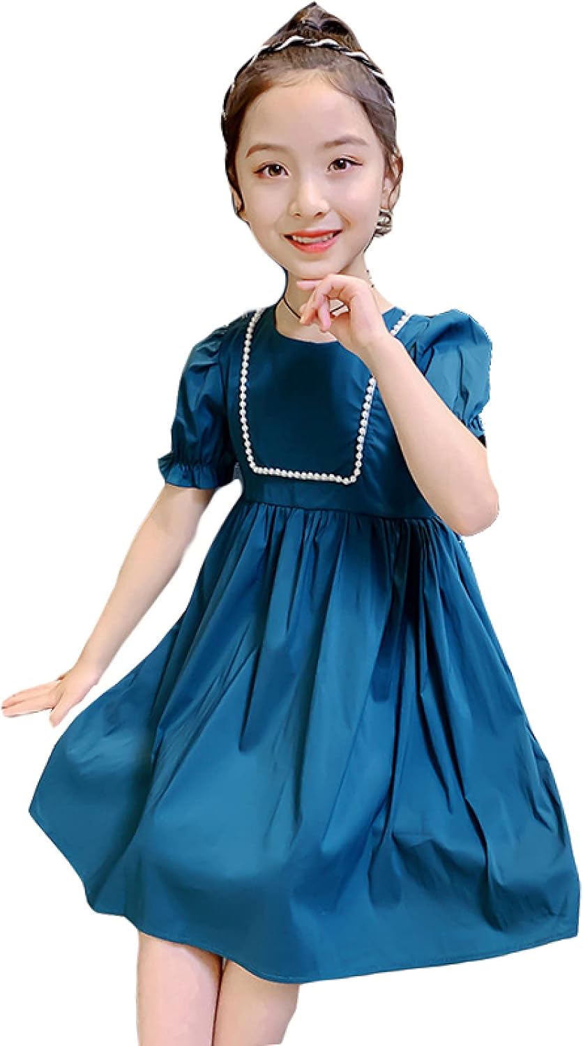 女の子 半袖 ワンピース チュニック フレア ベビー服 無地 Oネック リボン付き ドレス 柔らかい 膝上丈 かわいい 通園 子供服 結婚祝い 春 冬 発表会 秋 日常 シンプル 通学 キッズ カジュアル ガールズ 結婚式 披露宴