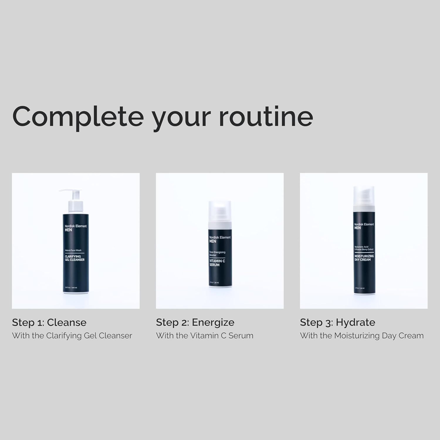 Nordisk Element Vitamin C Face Serum for Men with Hyaluronic Acid – Brightening Anti-Aging Face Serum for Dark Spots, Uneven Tone, and Wrinkles – Hydrating Daily Moisturizer with Citrus Aroma, 1 Fl Oz - Image 8