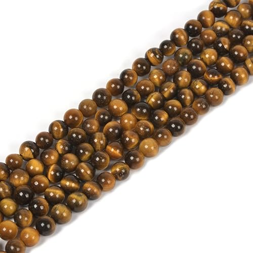 Yellow Tiger Eye - Cuentas redondas de cristal curativo de 0.16 pulgadas para hacer joyas