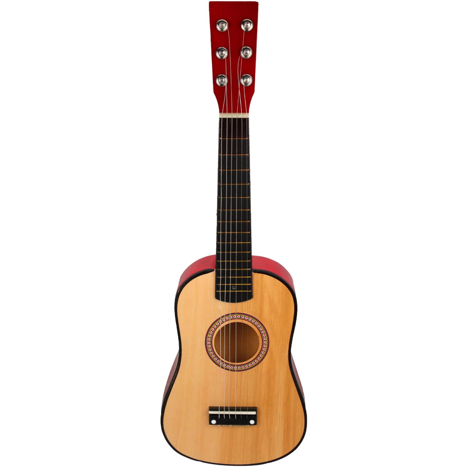 Vaguelly Petite Guitare Portable À 6 Cordes De 23 Pouces avec Médiator Jouet Musical pour Enfants Débutants (Bois) À Partir De 3 Ans