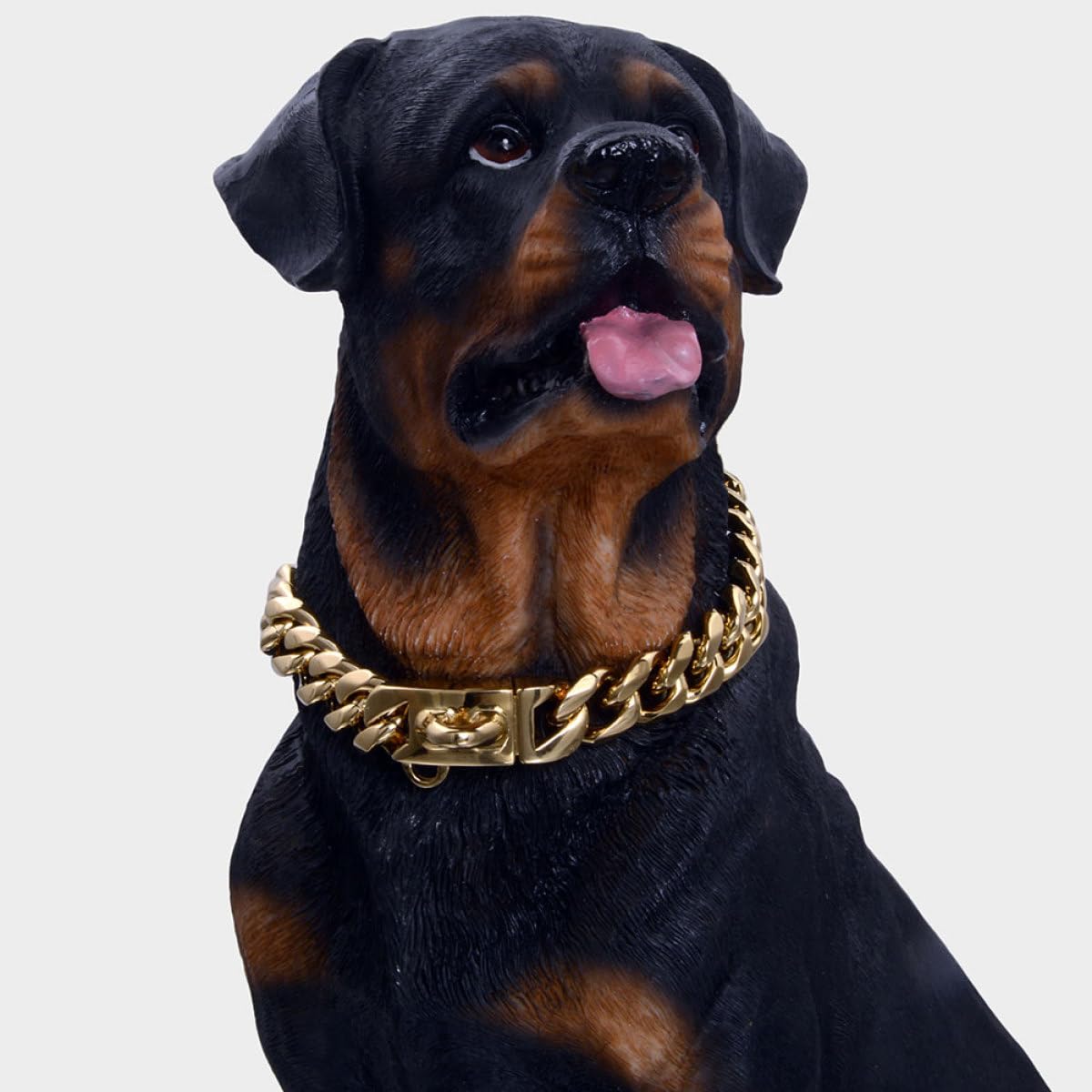 Toyvian Collar para Perros de Acero Inoxidable Resistente al Desgaste Accesorio Decorativo para Cachorros Diseño Elegante Dorado para Fiestas y Adiestramiento