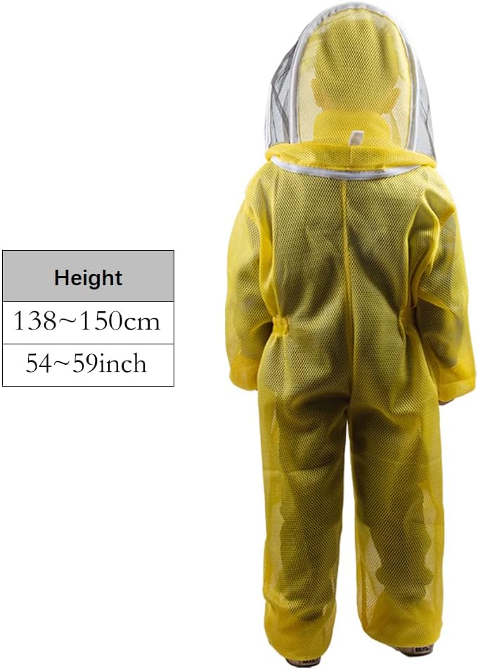 Professional Bee Suit for Kids and Girls 120cm-150cm Children Beekeeping Suit Beekeeper Suit for Courtyards and Bee