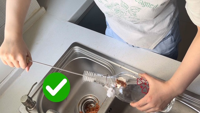 Scovolino Per Bottiglie Da 45cm - Con Pompon, Per Pulire Borracce, Thermos E Tazze - Foto 3