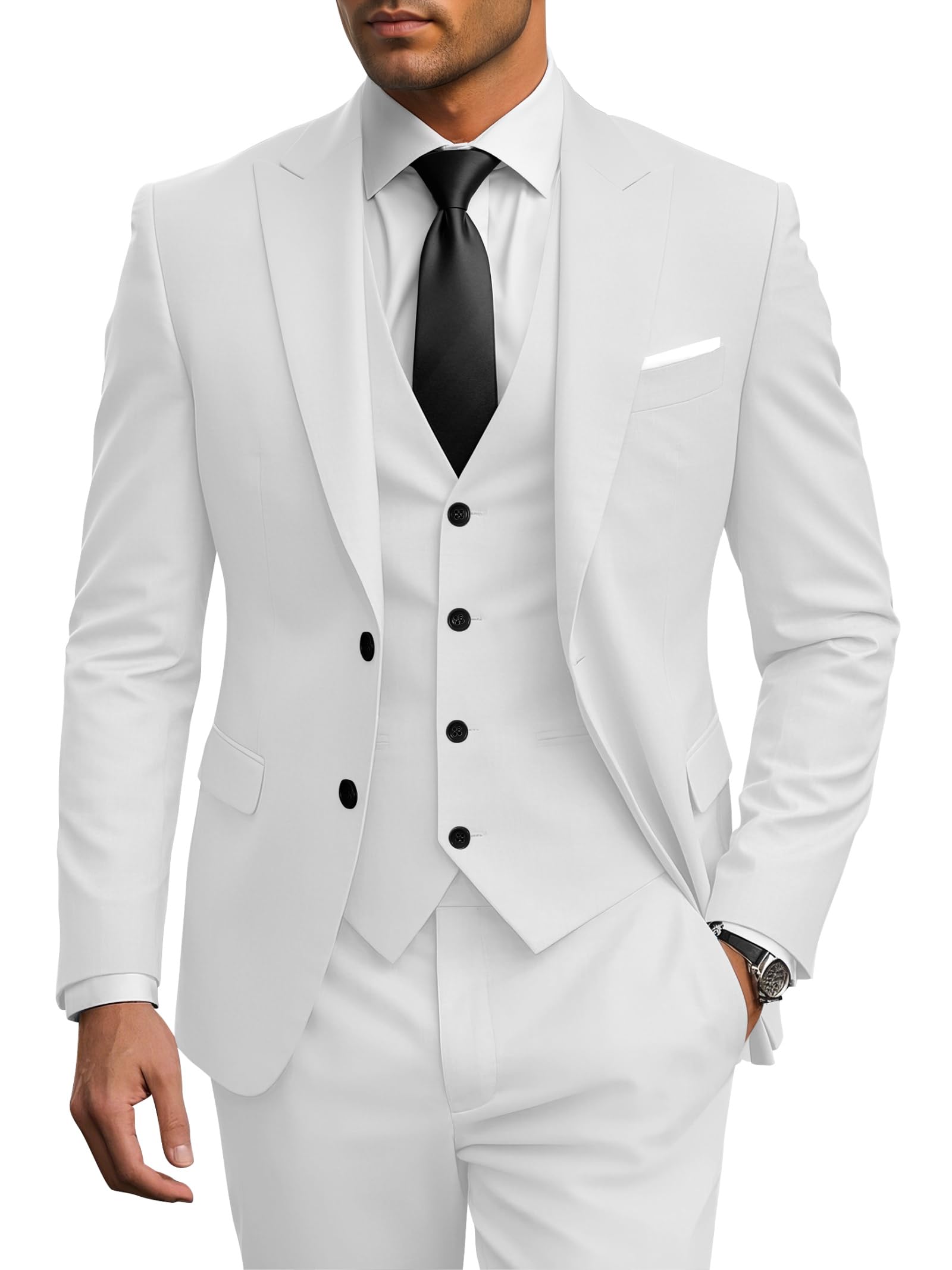 Men's Suits 3 Piece Slim Fit Wedding Suits for Men Formal Business Suit Party Prom Tuxedo