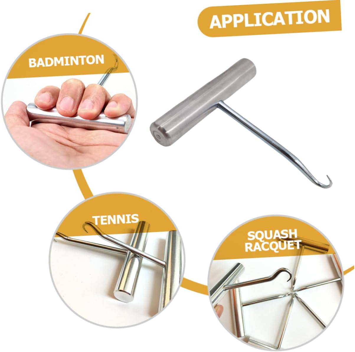 Tofficu 2pcs Tennis and Badminton Racket Stringing Puller Tool Portable Stringing Hook for Accurate Tension and Easy Essential Accessory