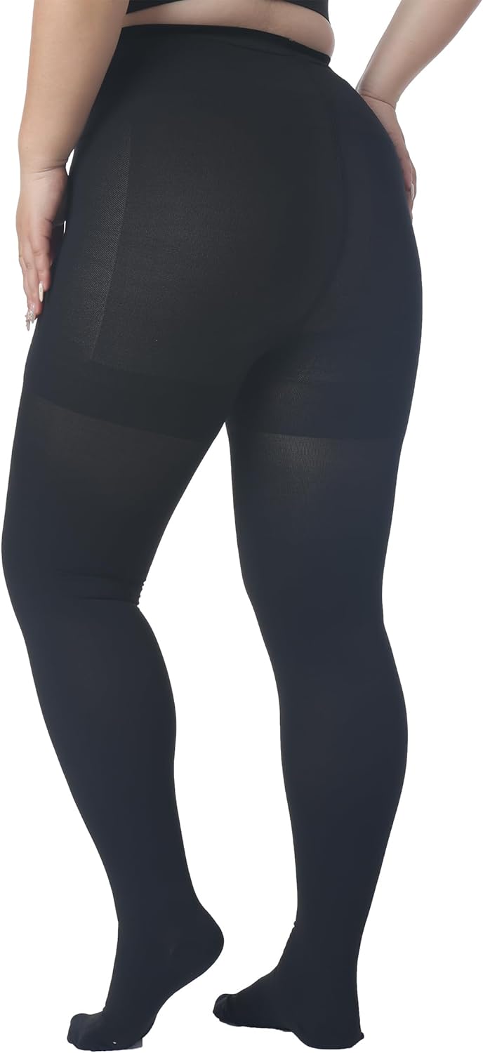 Extra Wide 5XL Medical Compression Pantyhose for Women & Men, Closed Toe 15-20 mmHg Graduated Compression Stockings Waist High Support Leggings, Support Hose for Edema, Post Surgery,During Pregnancy - Image 3