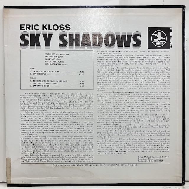 ERIC KLOSS SKY SHADOWS U.S.A盤レコード ERIC KLOSS SKY SHADOWS U.S.A盤レコード