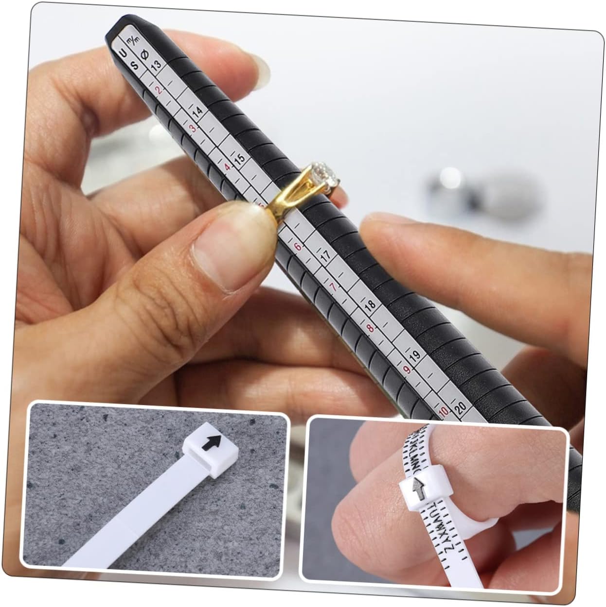VILLFUL Ring Sizer Tool Kit Tapered Mandrel and Finger Measuring Gauge for Accurate Ring Size Measurement for Jewelry Makers and Personal Use for Weddings and Engagements