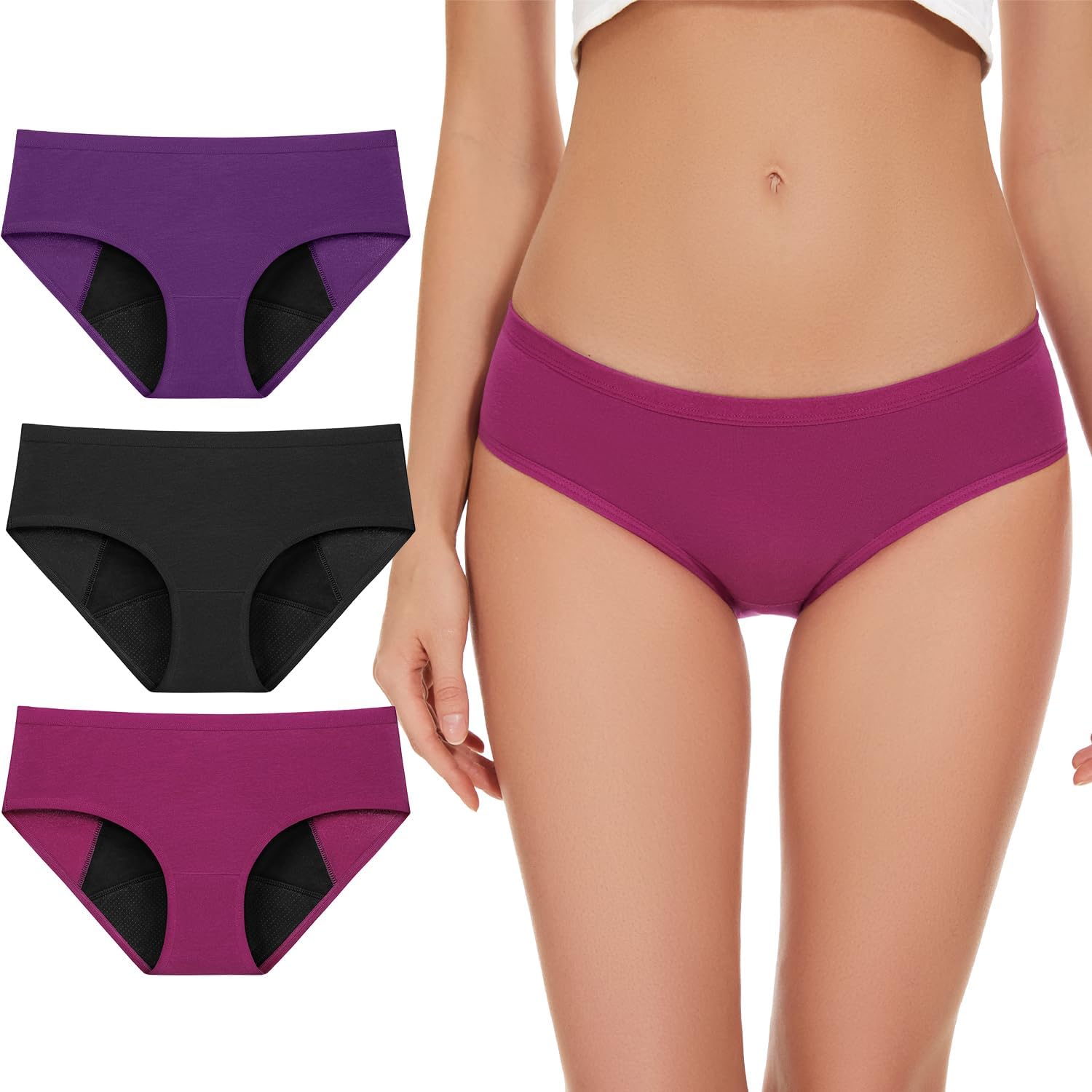 ALLBASE Women's High Absorbency Period Underwear - Leak-Proof & Reusable Menstrual Pants