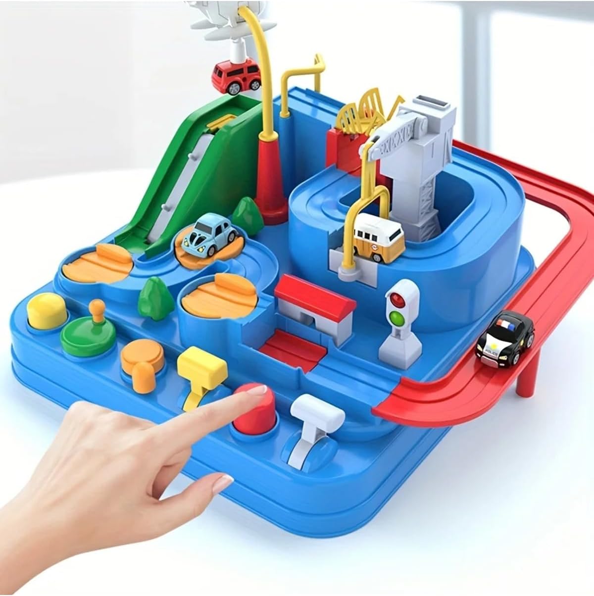 4 Arabalı Macera Araba Platformu Oyuncak Mıknatıslı Pist Parkur Car Adventure