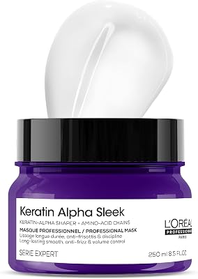 Professionnel Keratin Alpha Sleek Hair Mask for Frizz Control and smoothness | 84% Less frizz, 5X Instant smoothness |Nourishing & smoothing hair mask for damaged & frizzy hair |250 ml