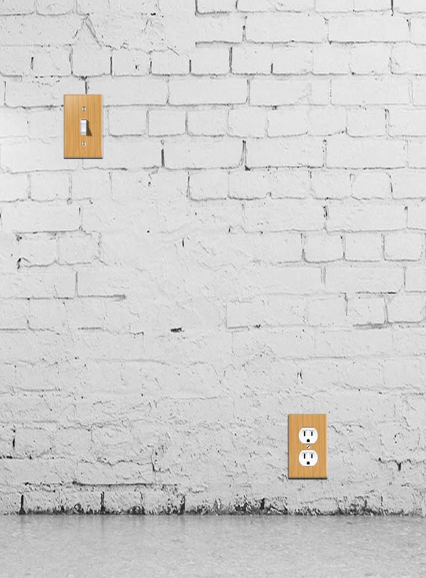 WIRESTER Duplex Outlet Cover Wall Plate/Switch Plate - Bamboo Wood Texture Design