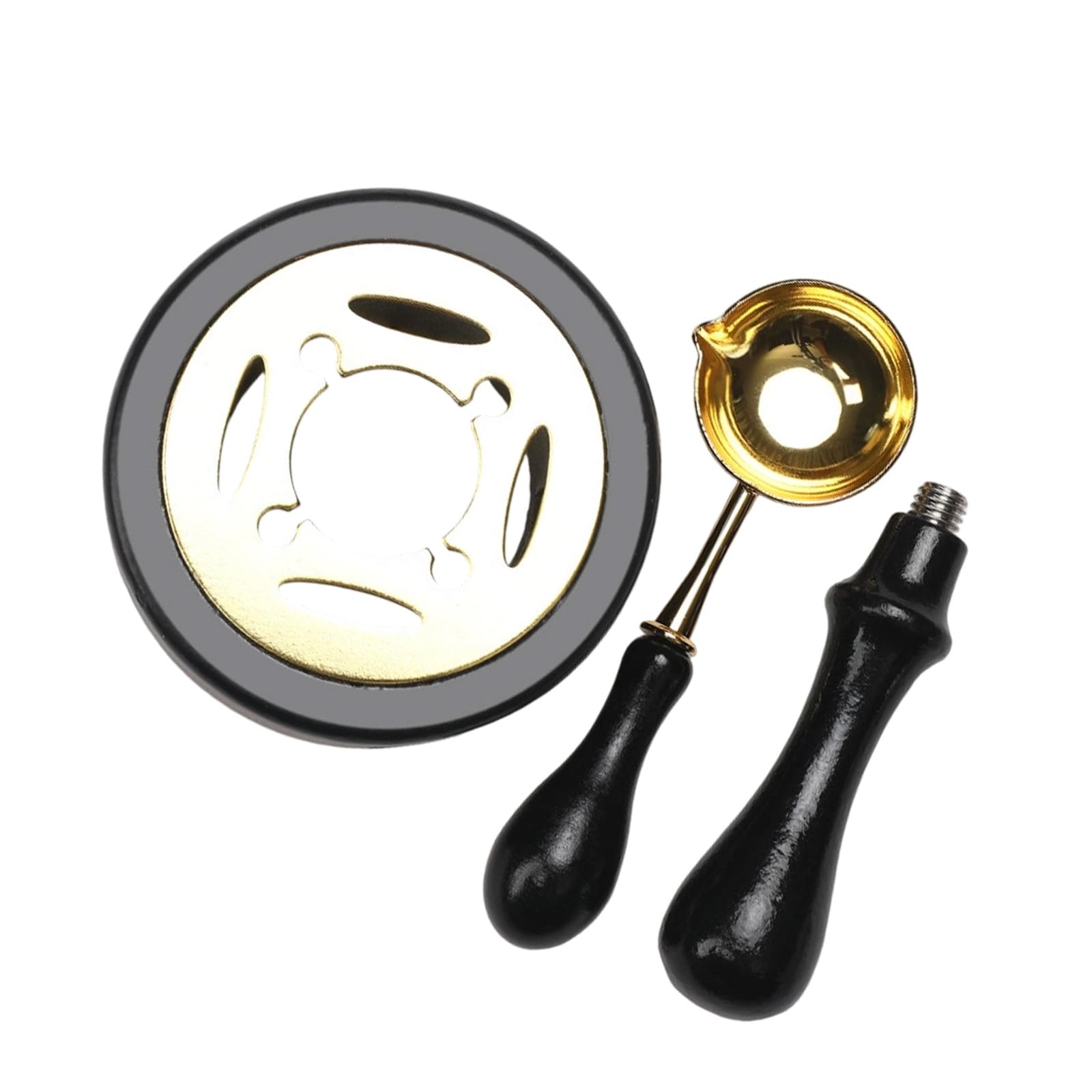 Jazuaiao Sealing Melting Set with Wood Spoon and Handle for Craft Enthusiasts Artistic Projects Melting Set