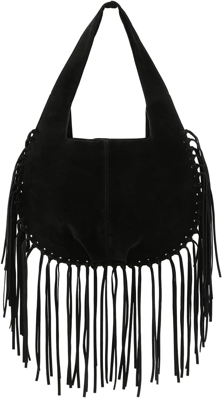 HDE Women's Faux Suede Leather Bag Fringe Tassel Shoulder Purse Western Handbag