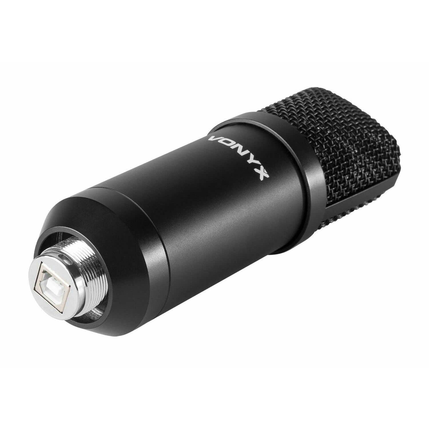 Vonyx CMTS300 USB-Kondensatormikrofon mit Tischständer, Shockmount, Poppfilter und Windschutz - schwarz