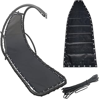 Replacement Hanging Chair Mesh & Rope Kit – Durability Outdoor/Indoor Chaise Lounge Accessories, 330 lbs Capacity – Compatible with Most Curved Frames (Frame Not Included)