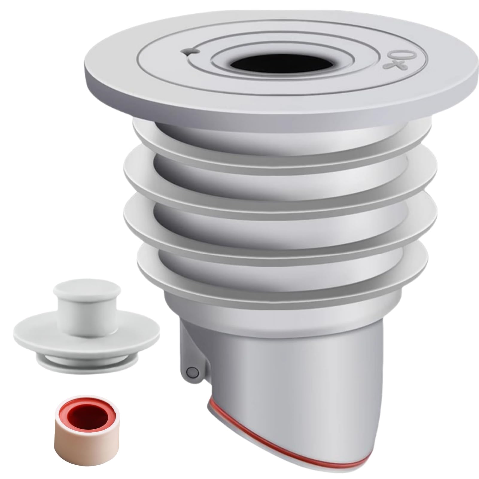 Washing Machine Drain Hose Seal, Washer Drain Hose Seal Silicone Floor Drain Plug Hose Seal Ring, Anti-Odor Sewer Pipe Seal Ring Sealing Cover Adapter for Washing Machine Hoses (Gray, S (35-40mm))