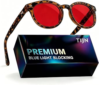 TIJN Blue Light Blocking Glasses Men Women Vintage Thick Round Rim Frame Eyeglasses