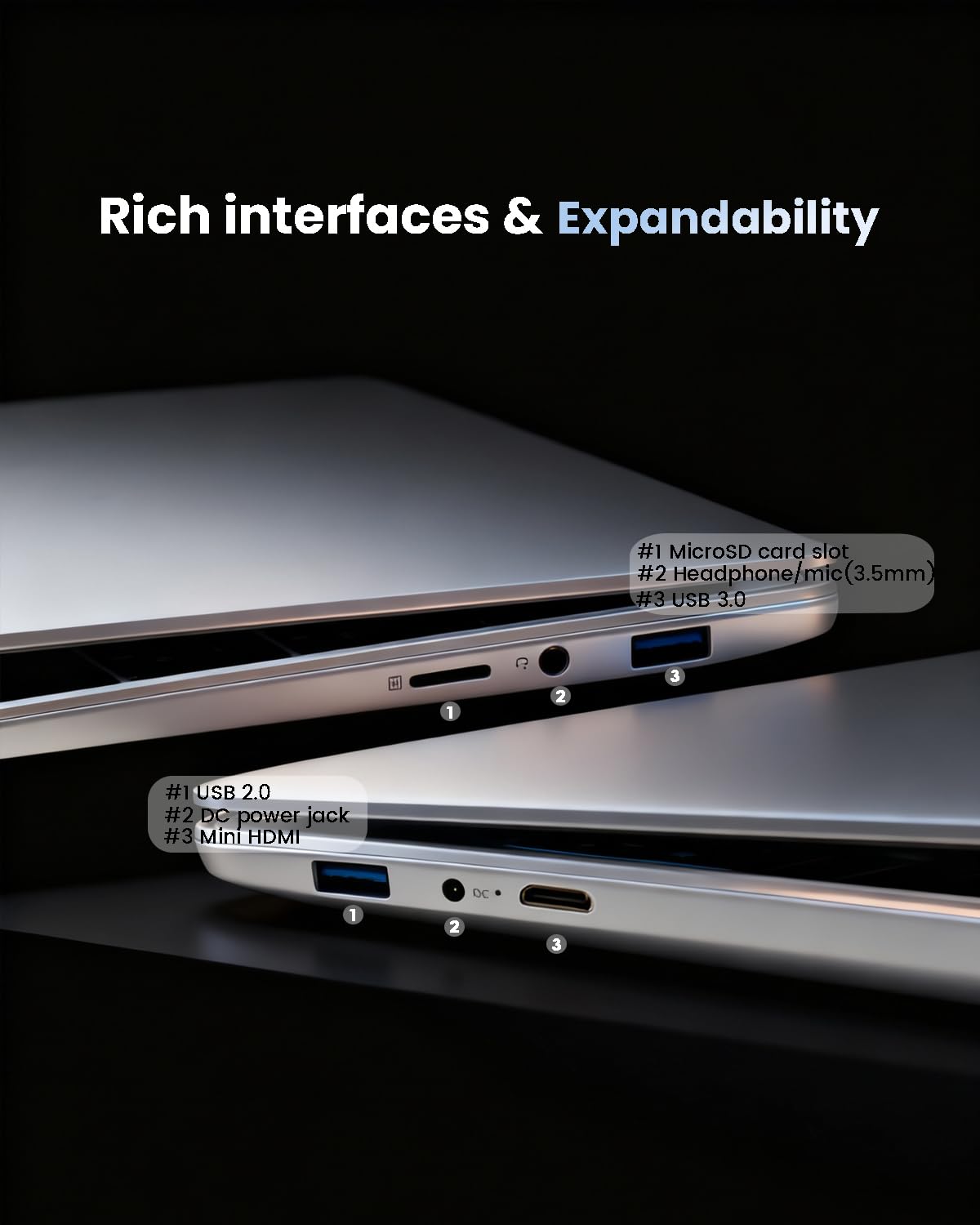 Kayoote Computer portatile da 15,6 pollici Win 11 Pro per studenti e affari, Celeron N4500 6+128 GB laptop con display FHD, IPS, Wi-Fi, BT, computer portatili per lavoro