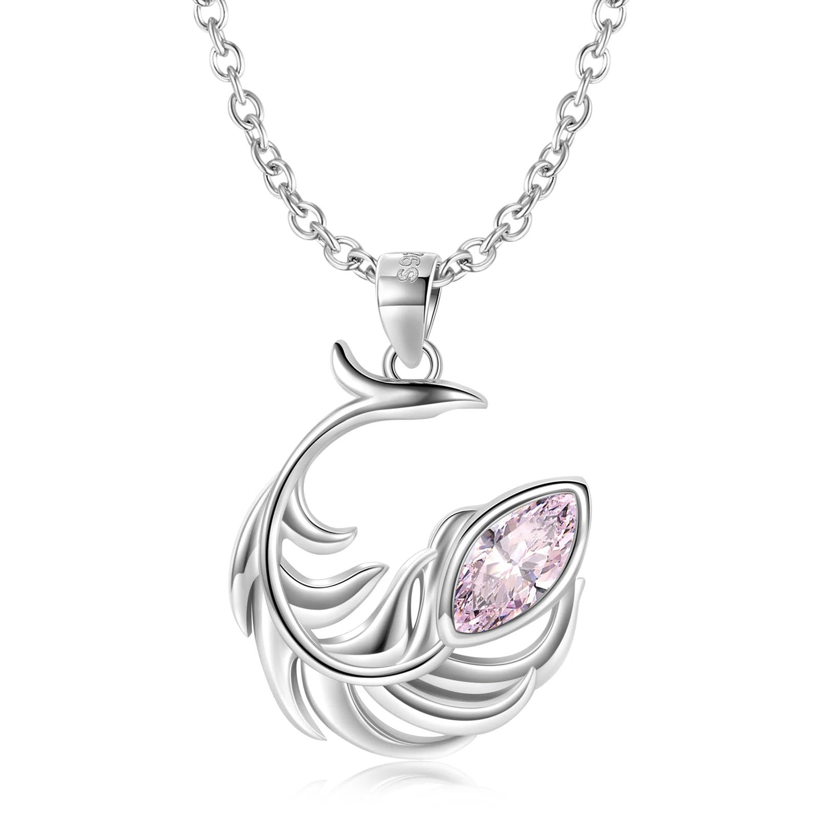 Collier Bijoux Romantique Phoenix Feather Argent Idée Cadeau - 7