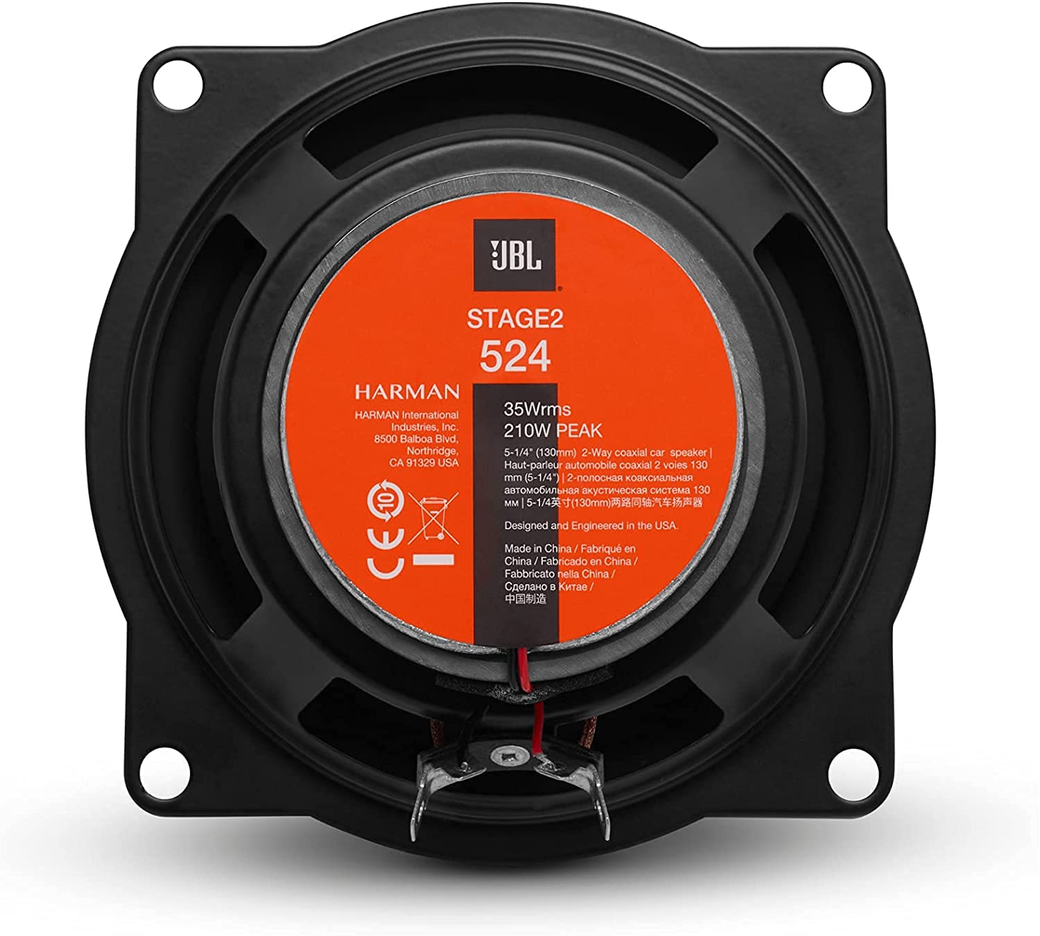 JBL Stage2 524 Auto Lautsprecher Boxen 420 Watt 13 cm 2 Wege Koax passend für Mercedes Sprinter (W906) ab 2006 Türen Front