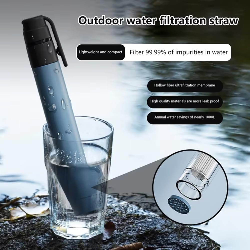 Paille Filtrante Portable pour l'eau, Purificateur d'eau pour Le Camping et la Randonnée